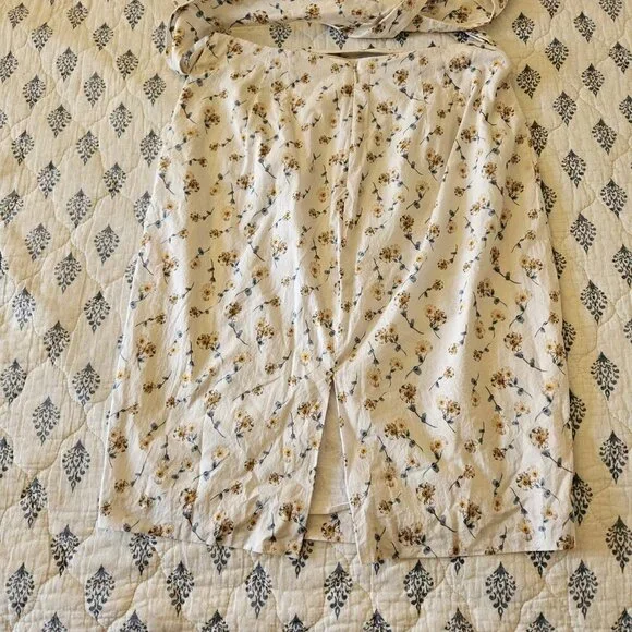 Antonio Melani Floral Cotton Wrap Skirt 10 Garden Party Tea Length Coquette - Picture 12 of 15